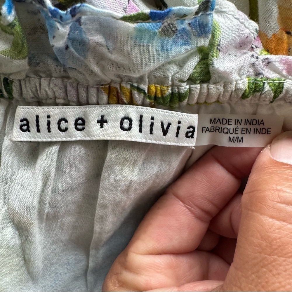 Alice + Olivia Tereza Floral Romantic Cottagecore Feminine Top Medium - Picture 9 of 11